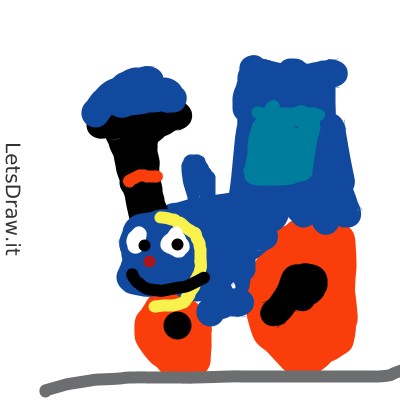 Создать мем: синий паровоз, паровозик из ромашково для презентации, мультфильм паровозик из ромашково