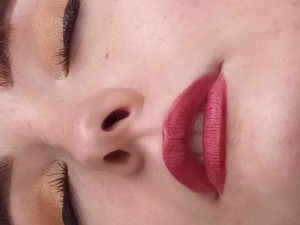 Create meme: tattoo, permanent makeup lips, face