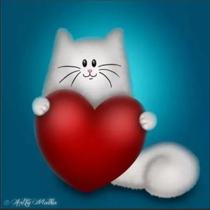 Создать мем: День святого Валентина, сердечко красивое, картинки котята с сердечками