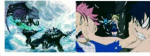 Create meme: Lucy and Natsu in the apartment, fairy tail.104, Anime