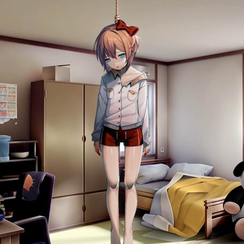 Create meme: The hanged sayori, sayori doki doki, Doki doki Sayori's death