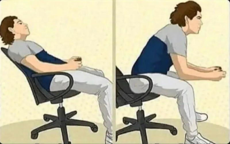 Создать мем: упражнения за рабочим столом, кресло наклонено вбок, office chair
