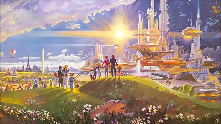 Create meme: paintings of the city of the future by Robert McCall, the future of russia, picture city of the future