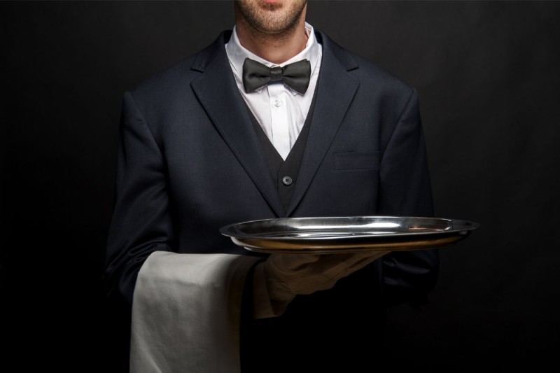 Create meme: waiter , restaurant business, waiter with tray