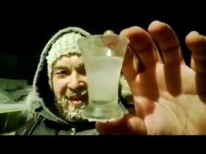 Create meme: Still from the film, Five bottles of vodka, alcohol in the cold