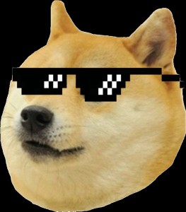 Создать мем: мем собака, в пиксельных очках, doge