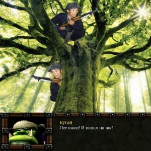 Create meme: the trunk of the tree, into the woods, as the forest attack