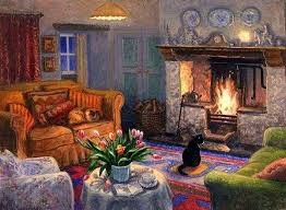 Create meme: cozy room, fireplace cozy