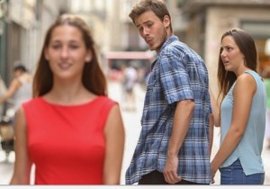 Create meme: the guy looks at the girl meme, wrong guy meme, wrong guy