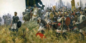 Создать мем: куликовская битва утро на куликовом поле, куликовская битва 1380, мамай куликовская битва