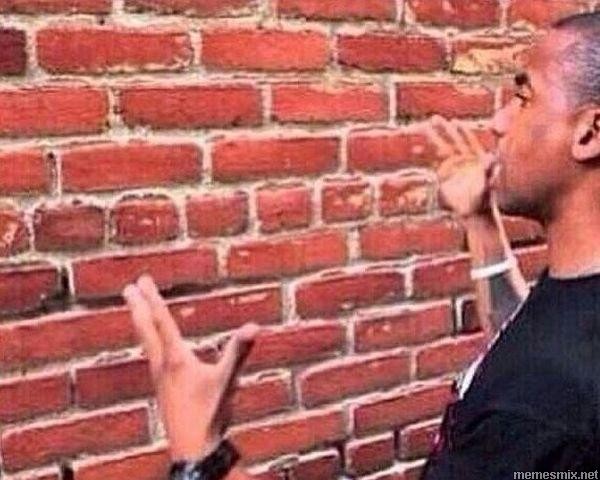 Create meme: talking to the wall, the conversation with the wall , talking to the wall