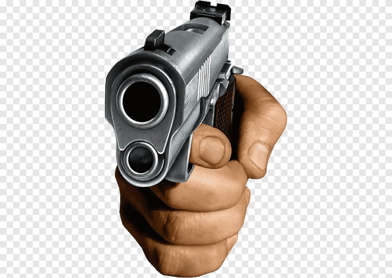 Создать мем: пистолет на белом фоне, рука держит пистолет, рука держит пистолет без фона