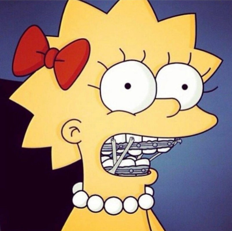 Create meme: Lisa Simpson, Lisa Simpson braces, Bart Simpson 