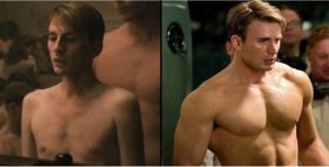 Create meme: Captain America, captain America before and after, Chris Evans captain America torso