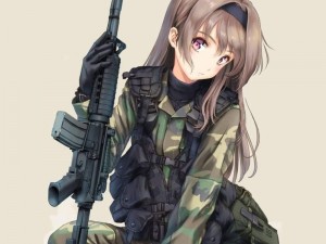 Создать мем: военные девушки арты, рисунок, девушка аниме арт