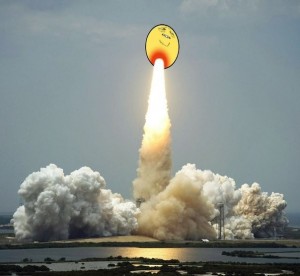Create meme: nuclear missile, space shuttle launch