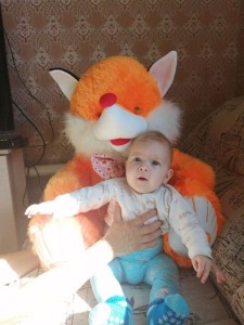 Create meme: baby, soft toy