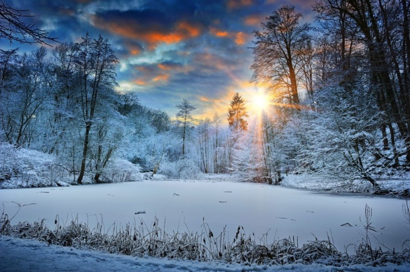 Create meme: winter landscape, nature winter, winter sunny landscape