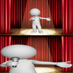 Create meme: speech, 3d man with microphone, man she