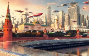 Создать мем: россия кремль, москва сити 2035, будущее ссср