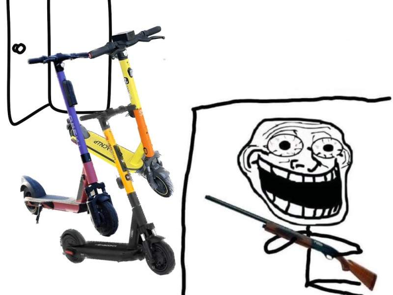 Create meme: the trollface memes, whoosh scooters, city scooter