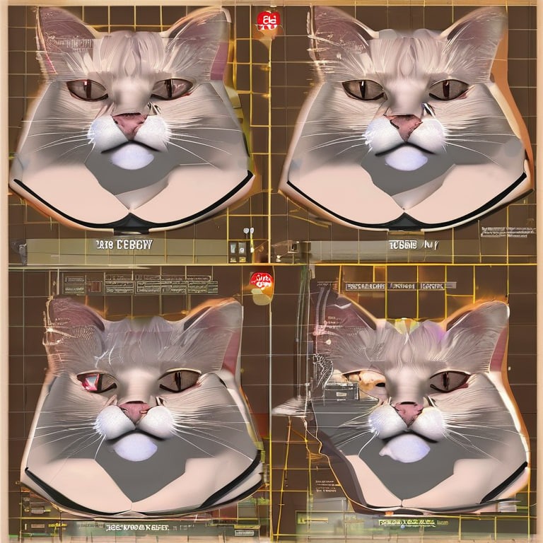 Create meme: the cat's muzzle, cat , cat 3d