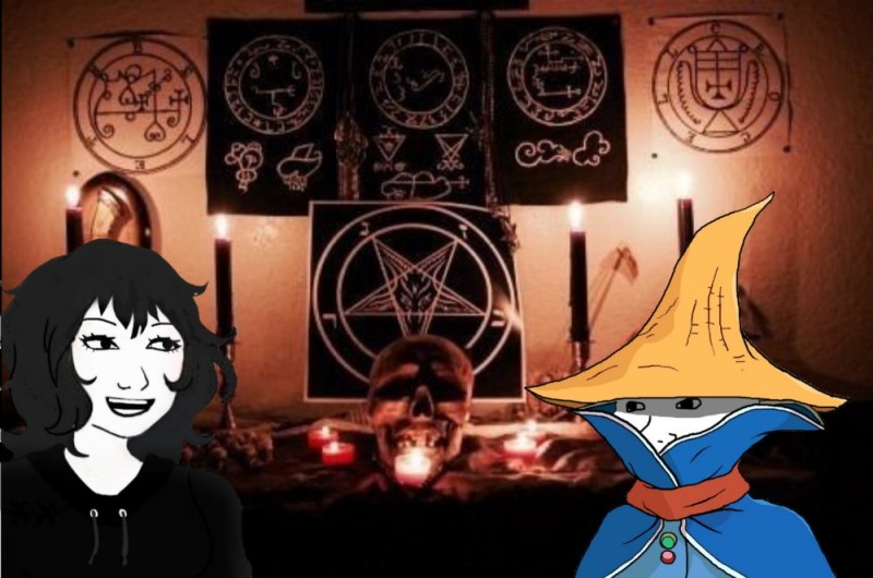 Создать мем: сатанинский алтарь, черная магия, сатанинское искусство