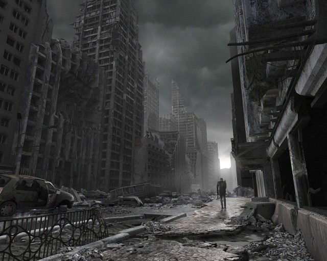 Создать мем: постапокалипсис здания, разрушенный город арт, люди икс: апокалипсис