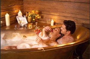 Create meme: romantic couple, Spa for two, bath together