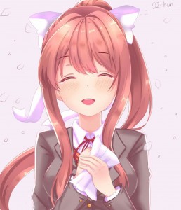 Создать мем: doki doki literature club, monika doki doki literature club, аниме