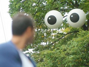 Create meme: inflatable eyes, optical eye inflatable, the tree with eyes