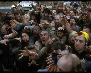 Create meme: zombies, a crowd of zombies