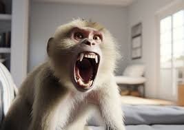 Create meme: the evil monkey, crazy monkey, surprised monkey