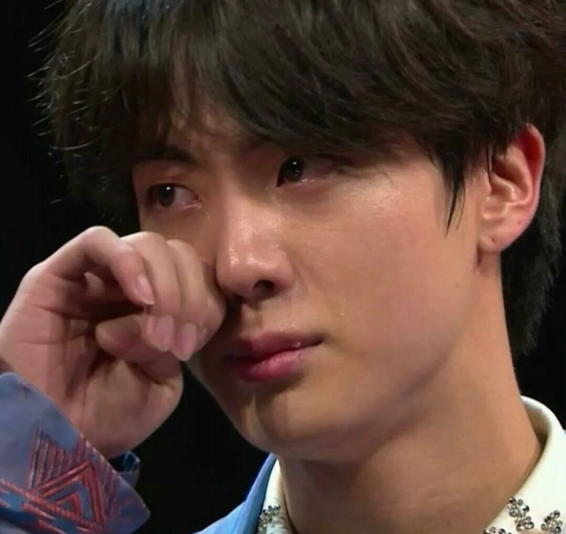 Create meme: BTS are crying, Jin bts is crying, Kim Seokjin is crying