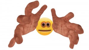Create meme: meme smiley with a hand, smile with the hand