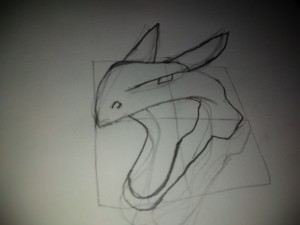 Создать мем: art drawing ideas, how to draw furry wolf head, dragon sketch