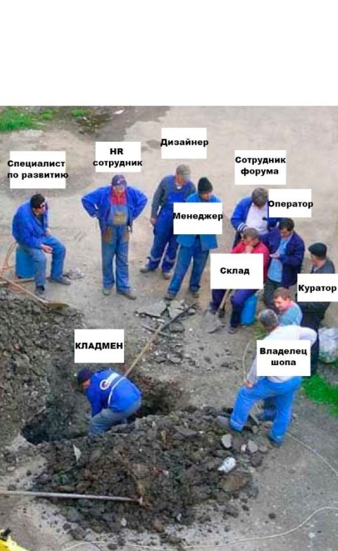 Create meme: Bob and managers, managers and Vasya digs, Bob digs