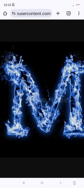 Create meme: The fiery letter m is blue, fire letter n, The letter M is blue