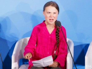 Создать мем: greta thunberg fake, speech, Женщина