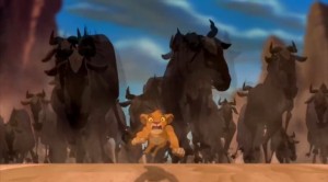 Создать мем: lion king simba, stampede from the lion king, ущелье король лев