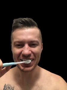 Создать мем: никита рудаков из дома 2, чистит зубы, парень