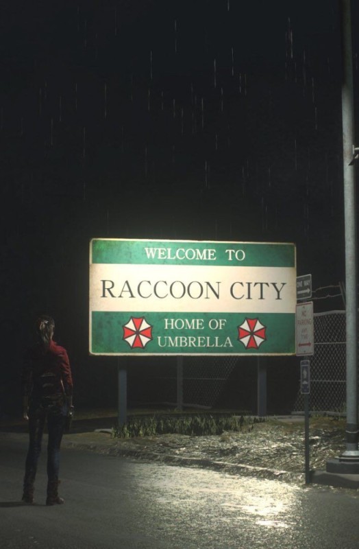 Create meme: welcome to raccoon city, raccoon city home of umbrella welcome, raccoon city home of umbrella