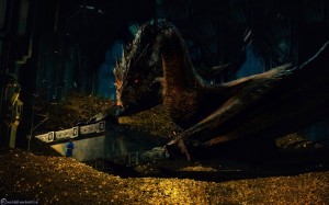 Create meme: red dragon, the dragon of death, the hobbit Tolkien