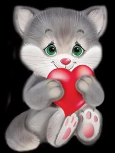 Create meme: cats with hearts, the cute animals, cards Valentines