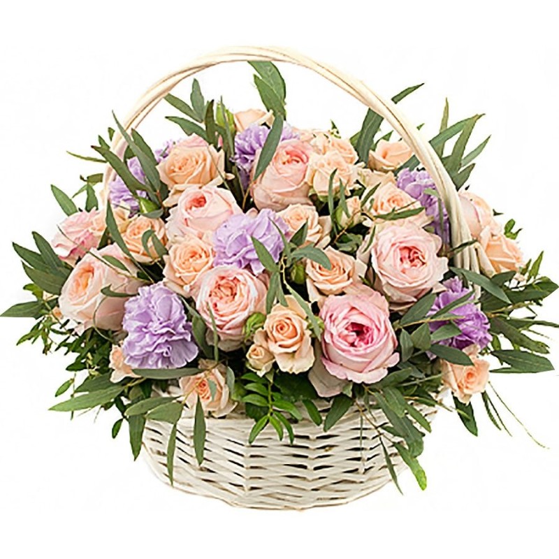 Create meme: bouquet basket, a bouquet of flowers in a basket, bouquet of flowers basket