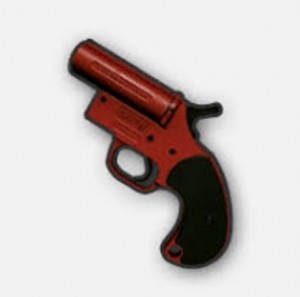 Create meme: the signal gun of pubs, flare gun a flare gun, flare gun orange