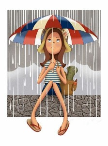 Create meme: umbrella art, illustration, drawings nina de san.