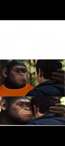 Создать мем: восстание планеты обезьян, восстание планеты обезьян 2011, планета обезьян мем шепчет