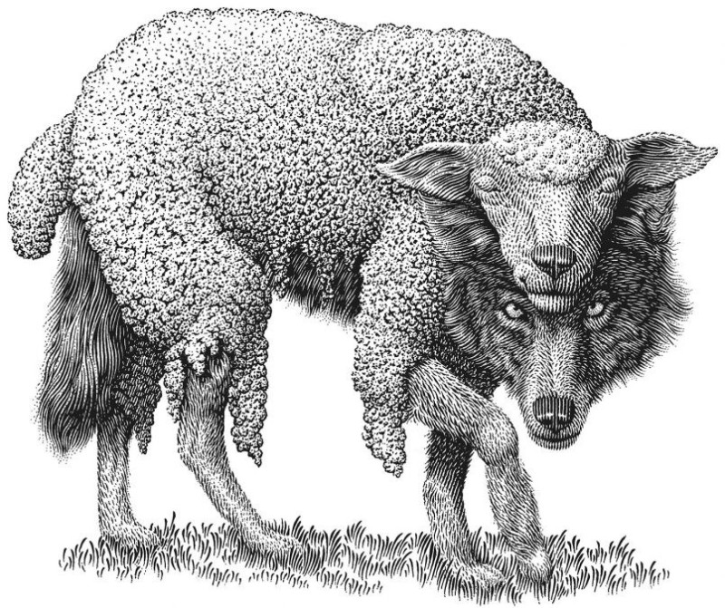 Создать мем: волк в овечьей шкуре тату, волк в овечьей шкуре православие, страница с текстом