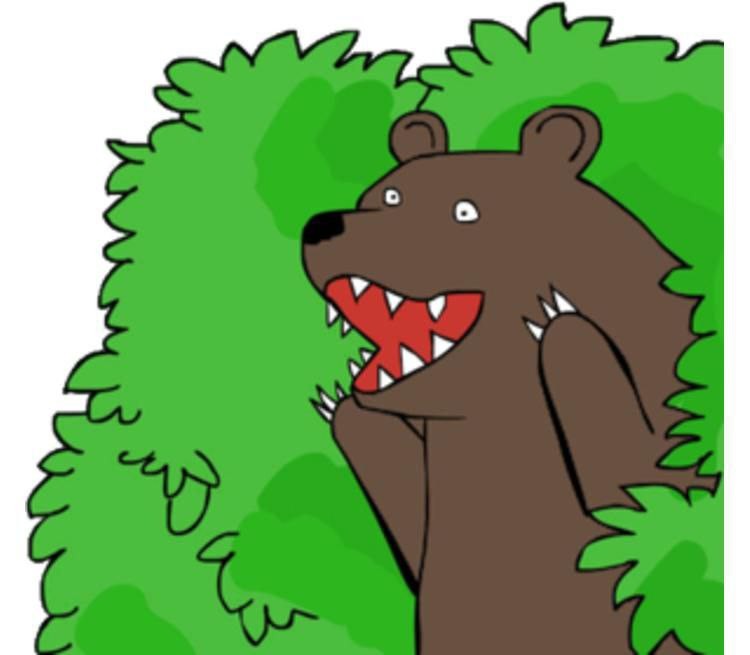 Create meme: forest bear, bear in bushes meme, bear in the bushes 
